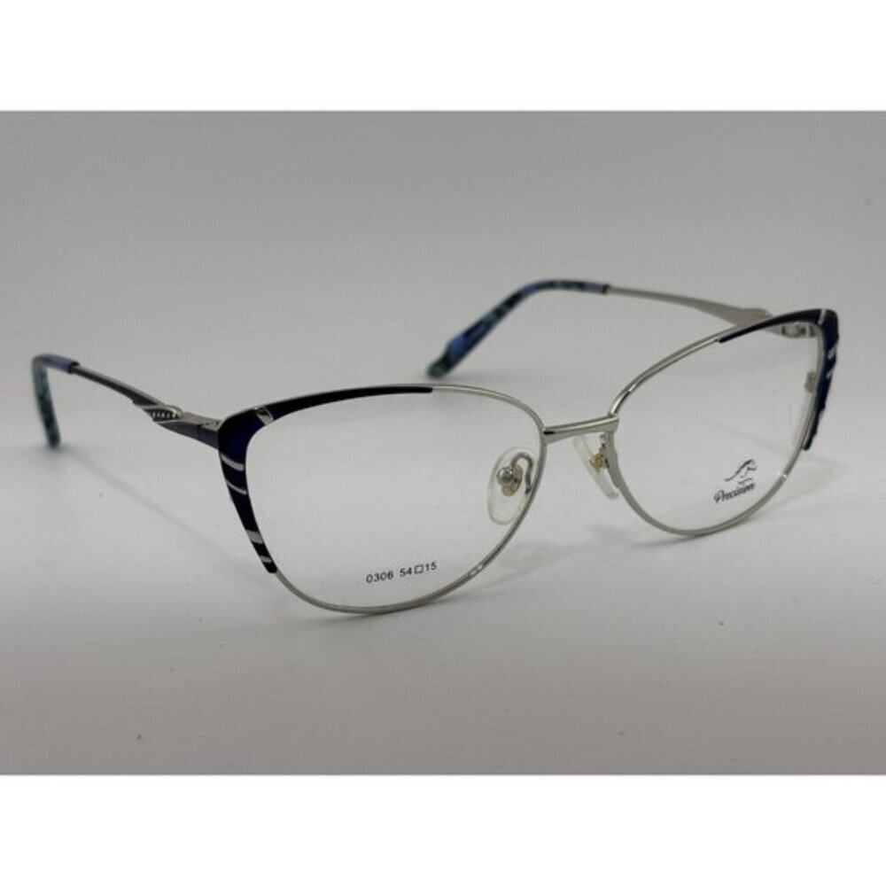 PRECISION - 0306 C6 54-15-138 Silver/Blue  Metal Glasses Frames
